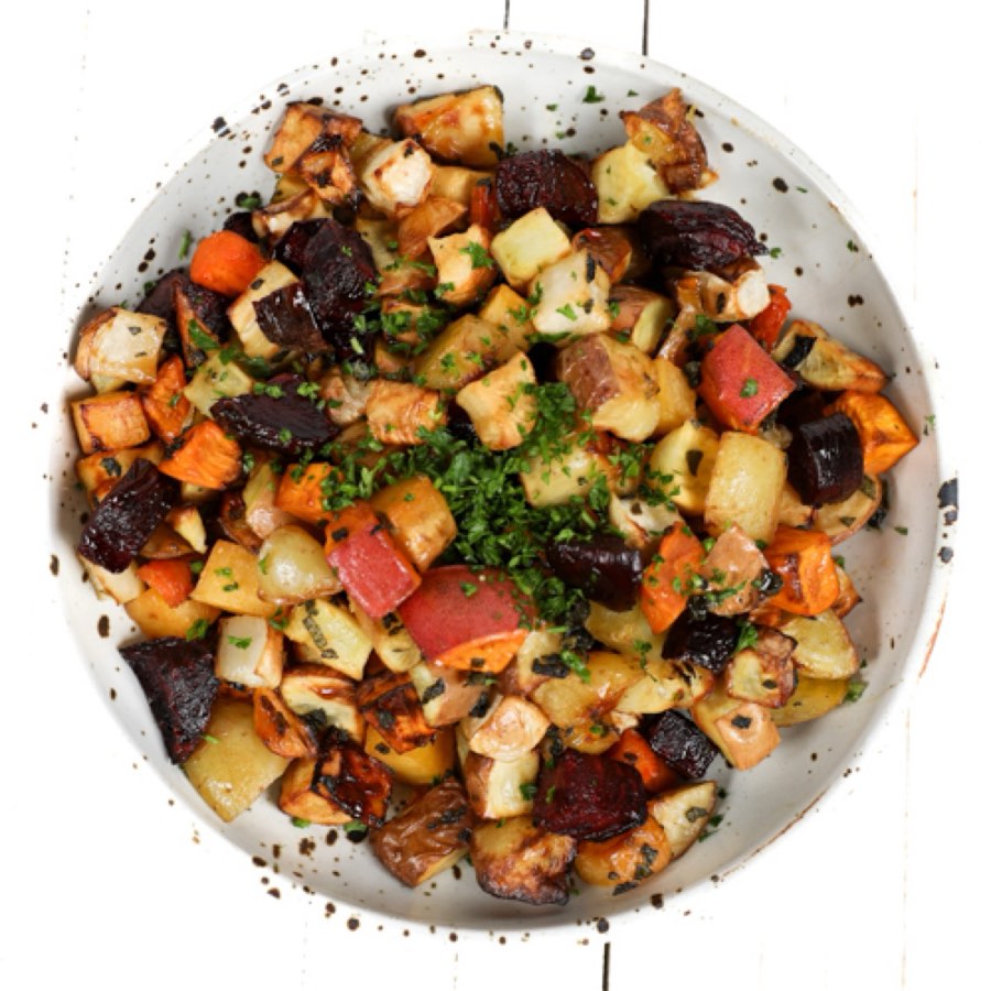Maple Sage Roasted Root Veggies